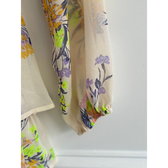 Altar’d State Floral Romper Sheer Sleeves | Size XSmall - Picture 4 of 10